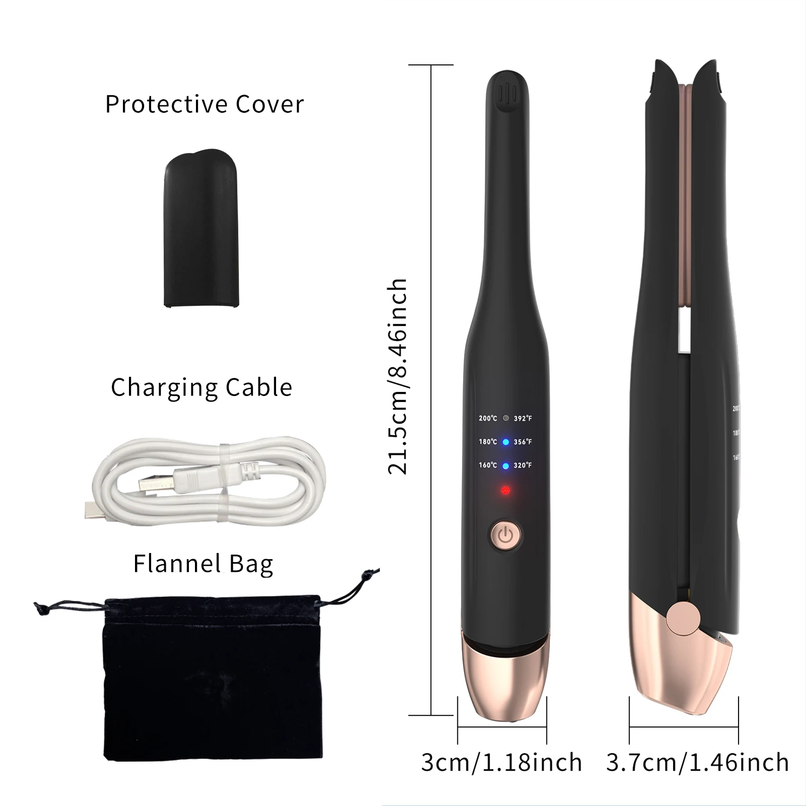 Usb Rechargeable Cordless Flat Iron Professional Thin Small Curler Iron Wireless Mini Flat Iron Portable Hair Straightener