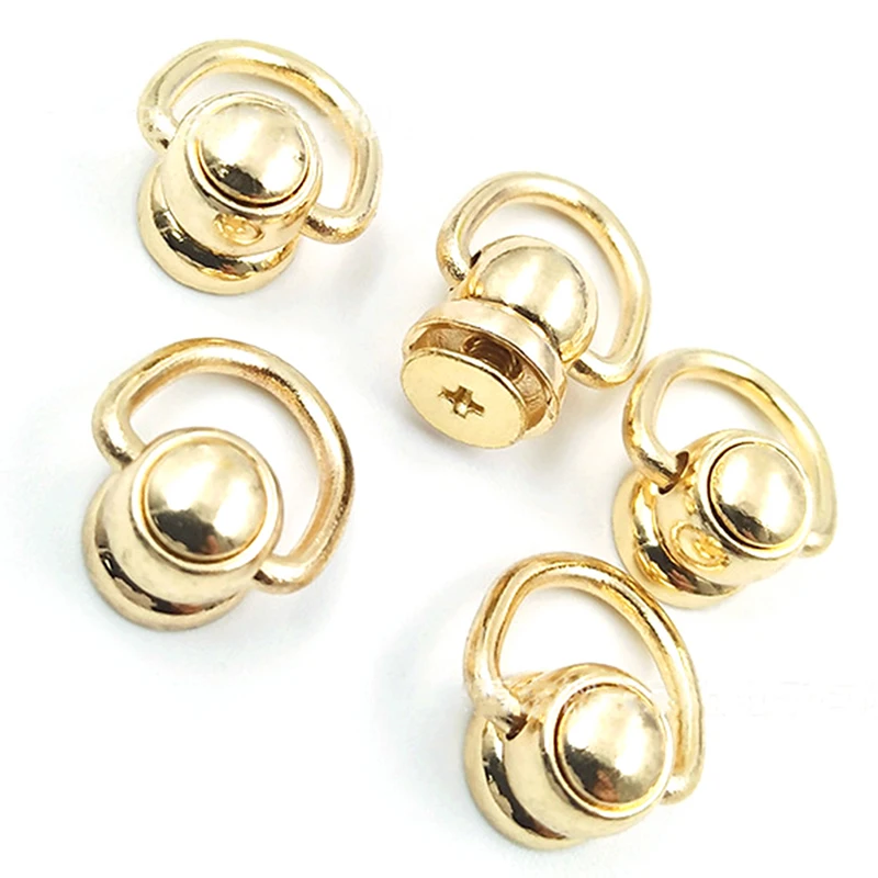 360 Degree Rotatable Ball Nipple Nail Studs with D Ring Post Head Studs Buttons With Screw For Bag