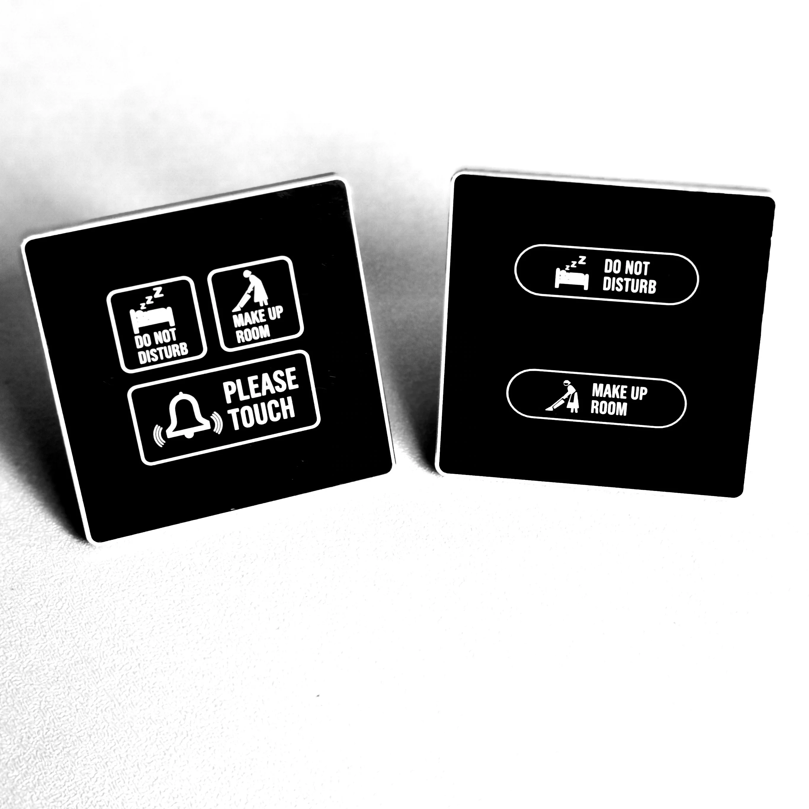 Черная акриловая беспроводная сенсорная система дверного звонка DND RF433 220 В переменного тока