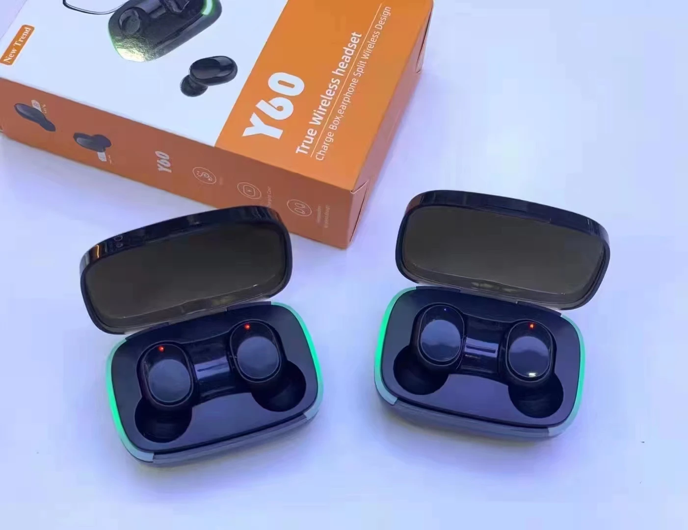 Y60 Earphones Plug Wireless Touch 5.0 Wireless Earphones 3D Stereo Headphones Running Sport Gaming Headset TWS Earbuds