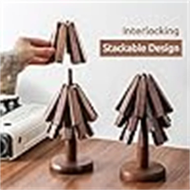Harmony Wooden Trivets For Hot Dishes Tree Shape Trivet Set Coaster For Teapot Hot Pots (Black Walnut)