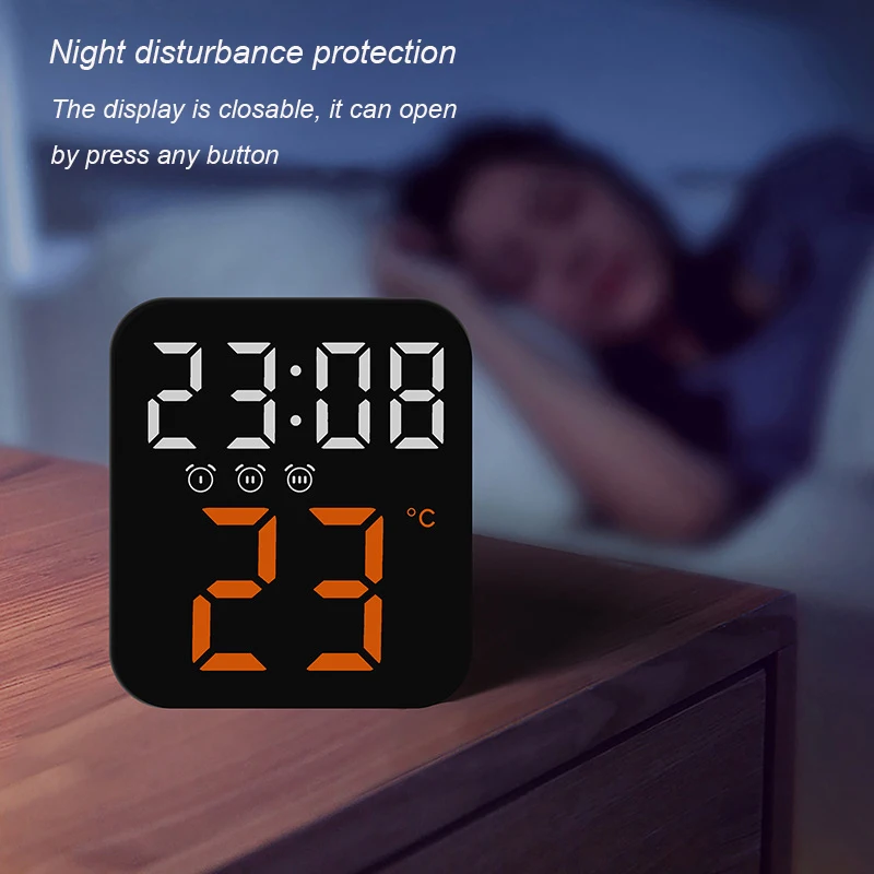 New Multifunctional Creative Colorful Display Temperature Calendar Simple LED Digital alarm  wall clock Home Decor