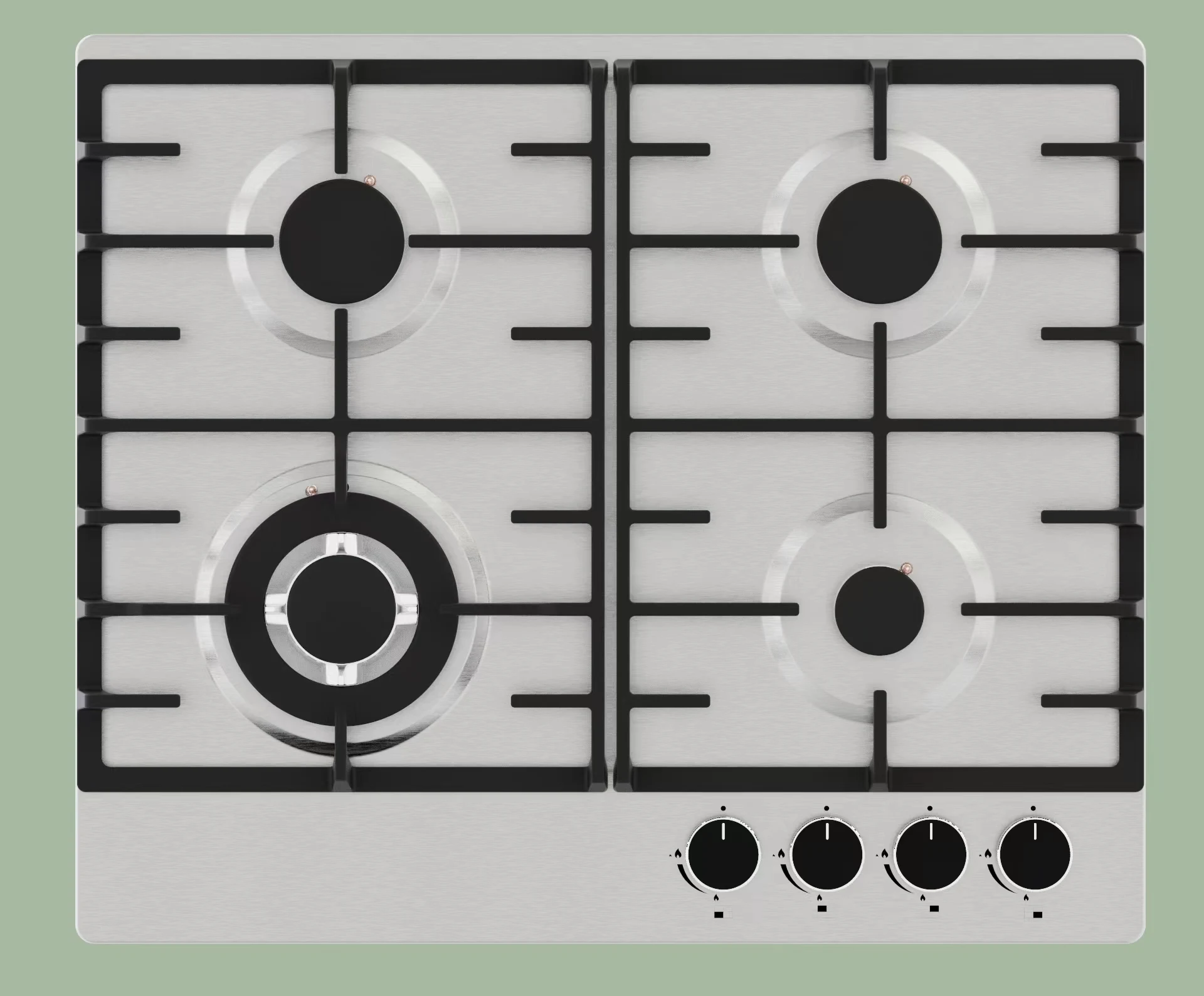 4 Burner Stainless Steel Built-In LPG NG Gas Stove Cooker for Household Hotels and Garages Kitchen Cooking Cooktops