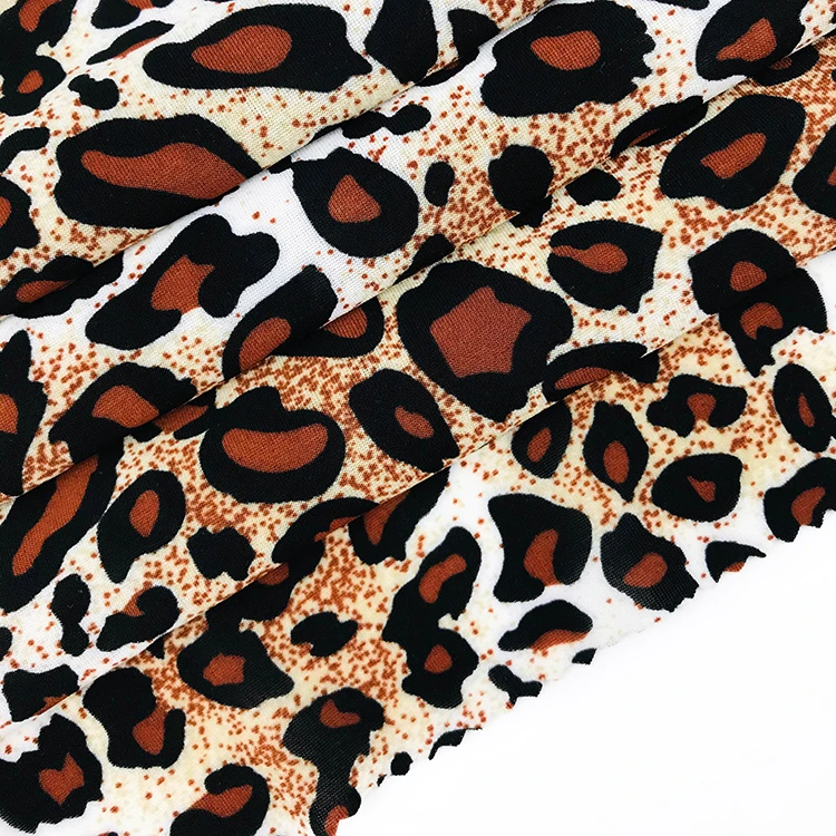 shaoxing esse 95%T 5%elastane animal printed knitted FDY fabric for garment