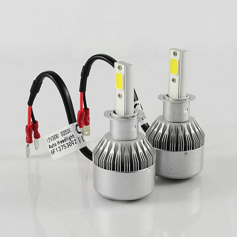 Factory price C6 COB H7 H8/H11 9005/9006 LED headlight bulbs 36W 3800LM auto light kits fog light for sale 6000K