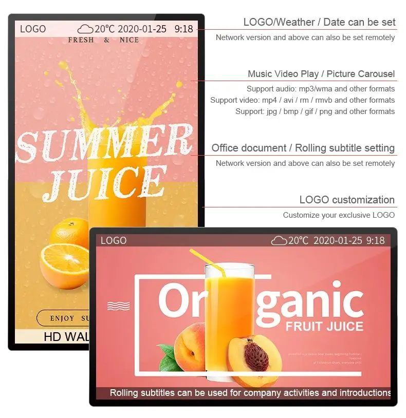 65  inch digital signage and displays LCD advertising screen Network WIFI android media Internet AD player