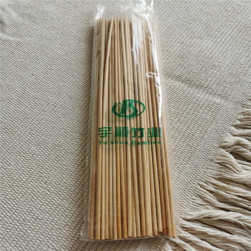 
Wholesale Custom Logo 3.0mm*30cm Bamboo Skewer Sticks BBQ/Fruit/Kebab Natural Wood Sticks Barbecue Stick 100PCS/bag 