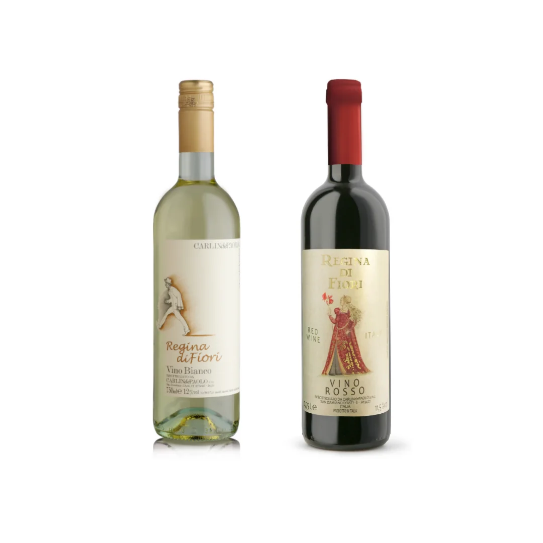 Italian red wine and white wine set 2 bottles REGINA DI FIORI holiday set alcoholic beverage special gift