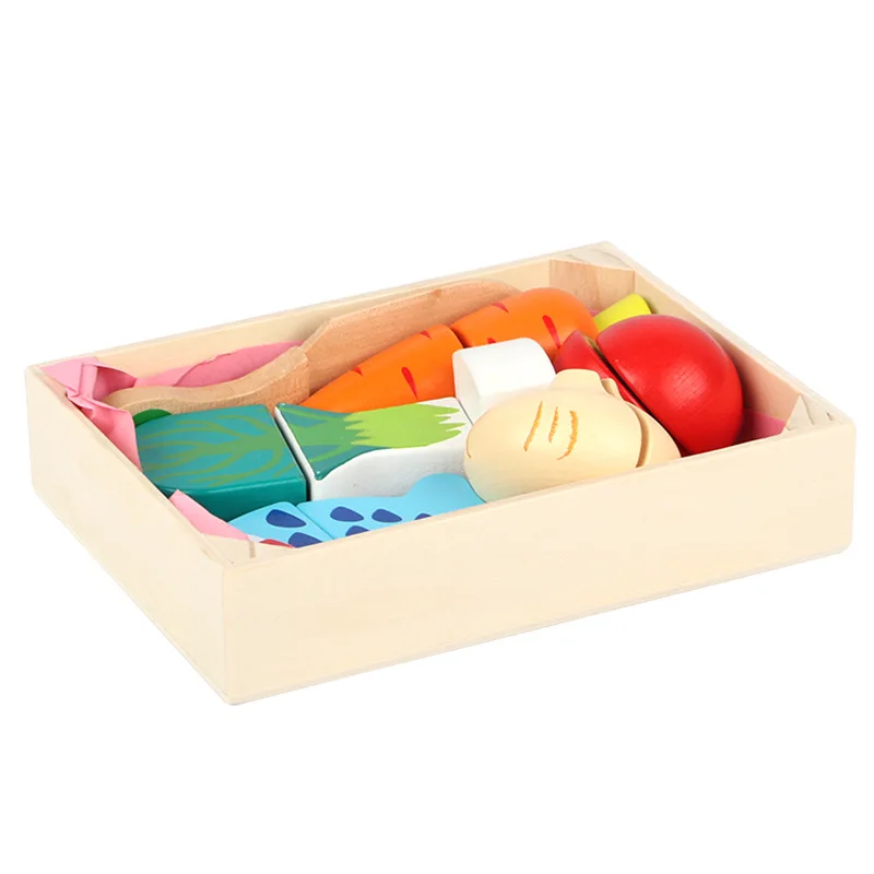 Manufacturer Direct Sell baby kitchen wooden toys kids fruits cutting game montessori toys for baby