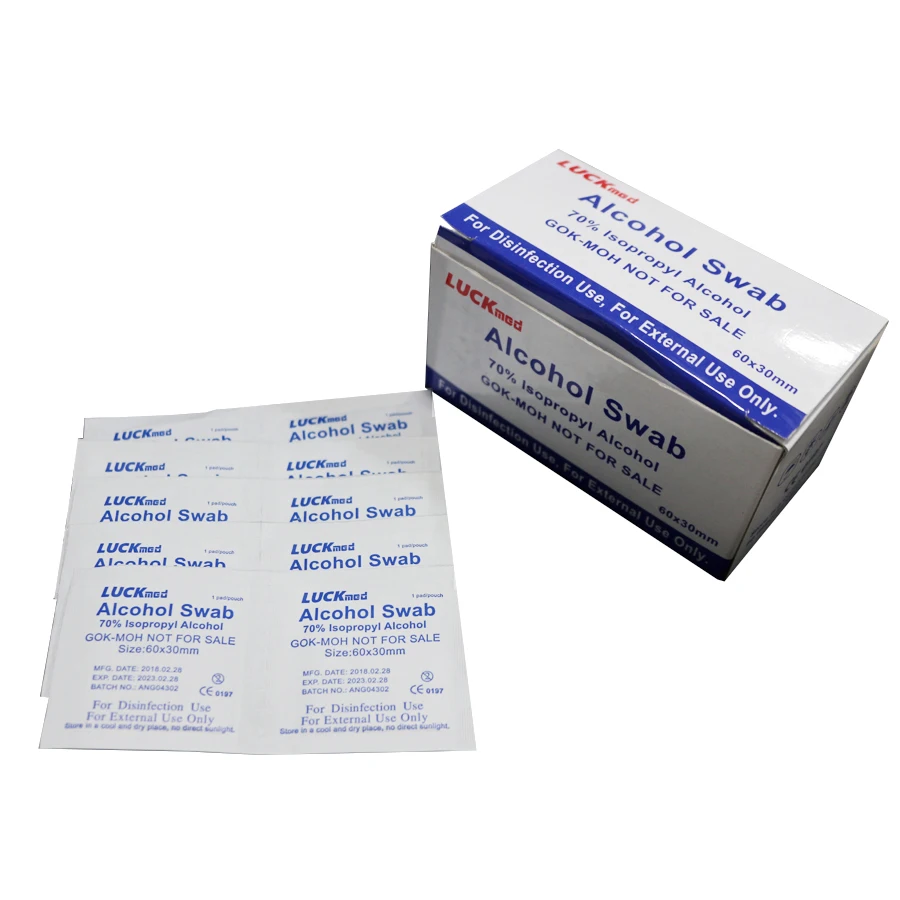 Medical Nonwoven Alcohol Swab Alcohol Prep Pads Disposable 70% Isopropyl Alcohol Pads for Disinfection Use
