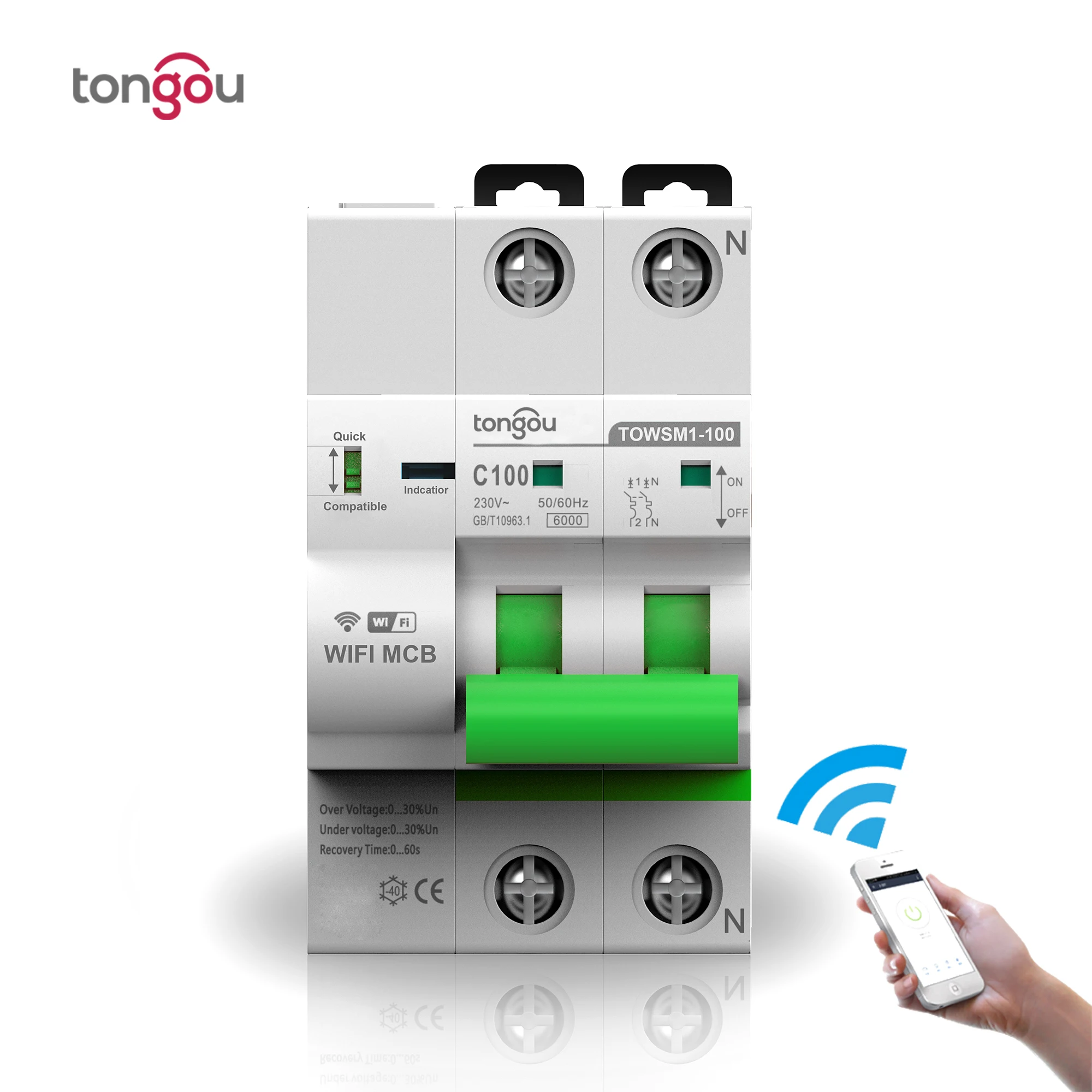 1P + N A WIFI таймер выключателя пульт дистанционного управления с защитой от перегрузки и перенапряжения/пониженного напряжения Интеллектуальный переключатель