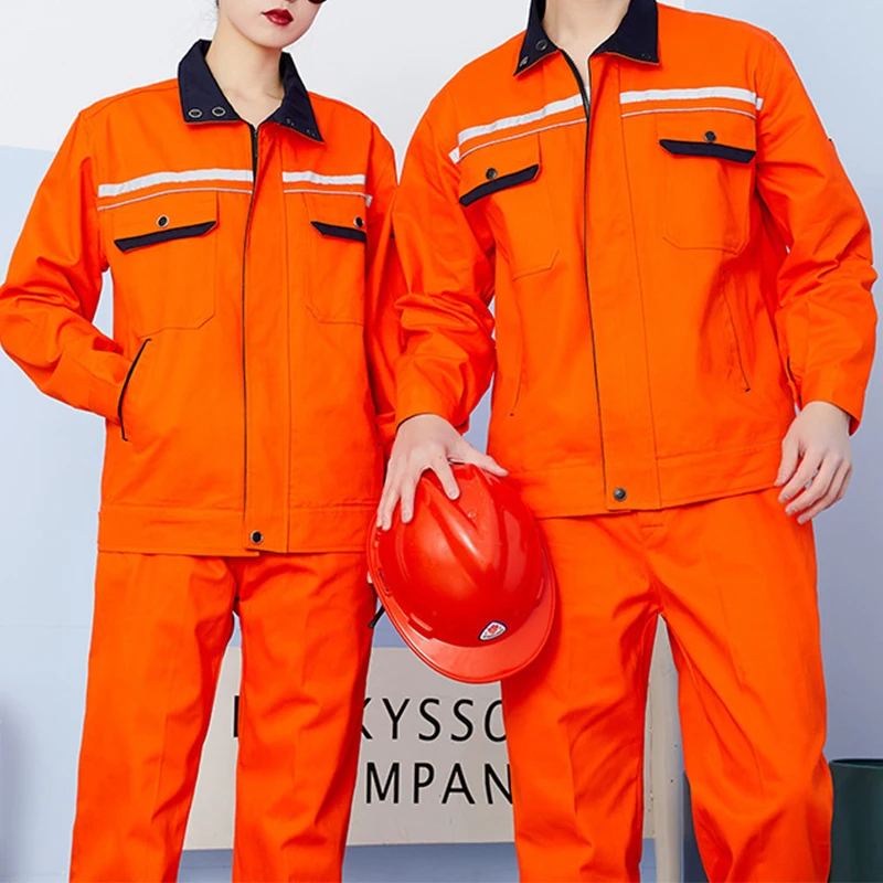 Welder Auto Repair Shop Logistics Handling Clothes Gas Station Labor Protection Clothing Uniforms Sets with reflective stripe