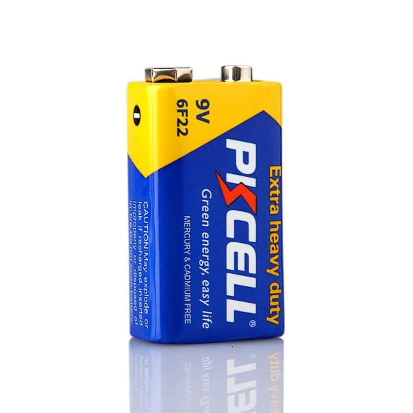 Pkcell power battery 9v carbon zinc 6f22 006p battery for smoke alarm