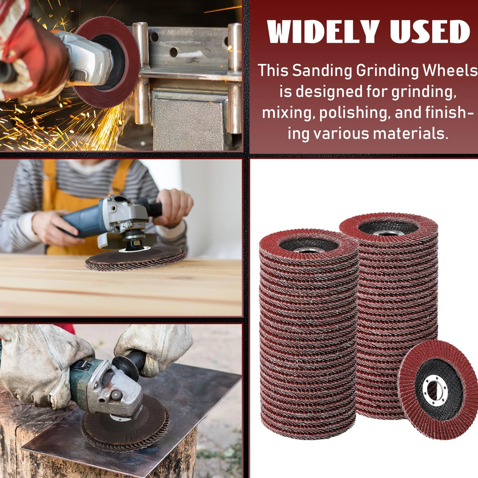 Flap Grinder Discs Aluminum Oxide 4/4.5/5/6 inch Flap Disc Fiberglass Backing Abrasive Tool for Stainless Steel Wood Polishing