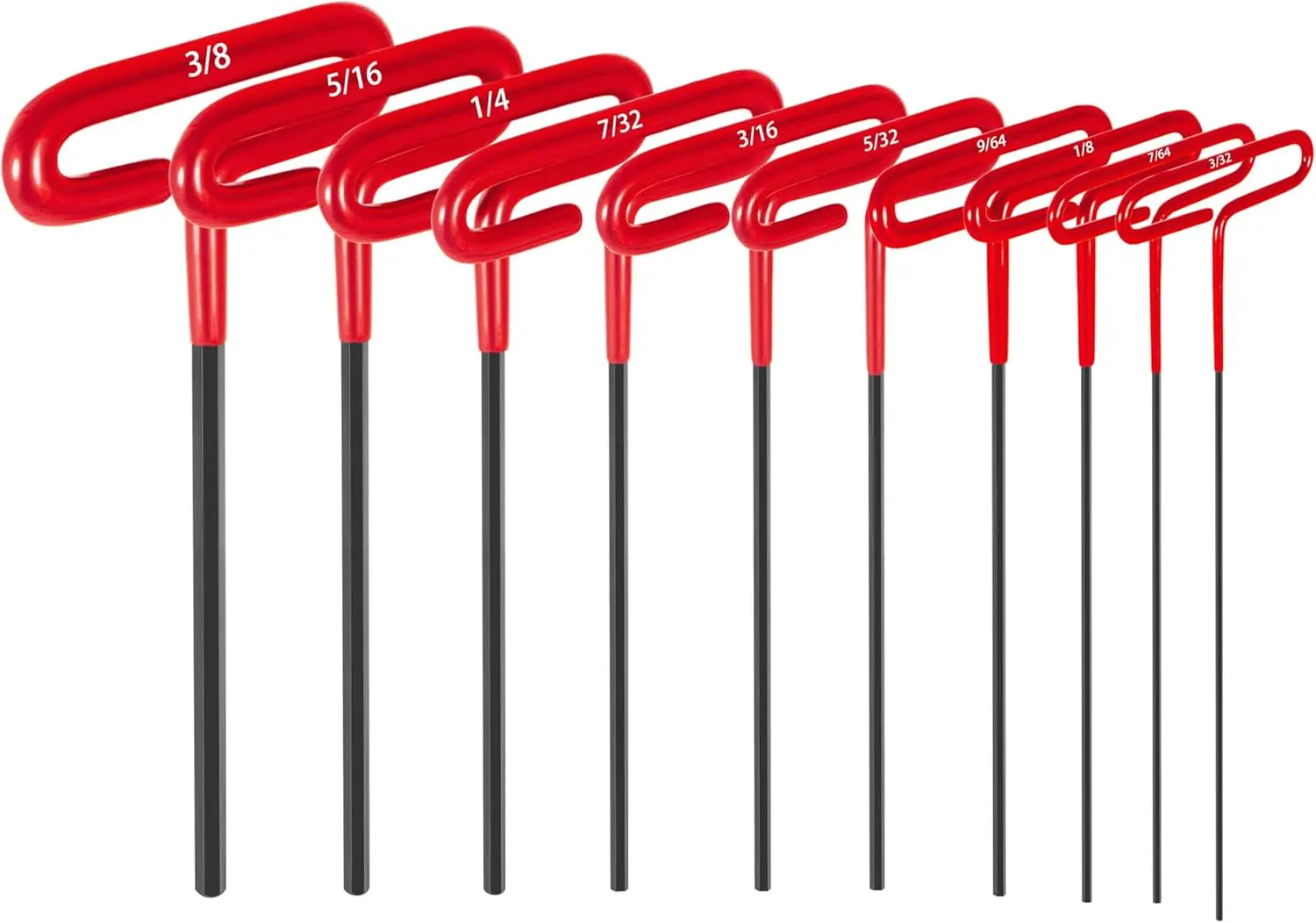 10 Piece Torx Star Metric SAE Ball T Handle Allen Hex Key Wrench Set Dip Plastic OEM Color T Allen Wrench Hex Key Set With Pouch