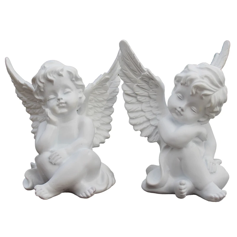 Статуэтка из смолы чисто белого цвета для детей cherub статуэтка в подарок маленькая фигурка Ангела