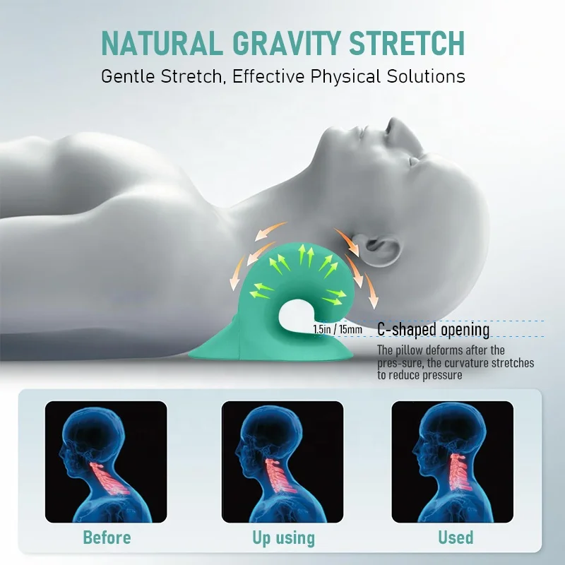 Elastic Material Ergonomic Design Neck and Shoulder Relaxer Chiropractic Pillow