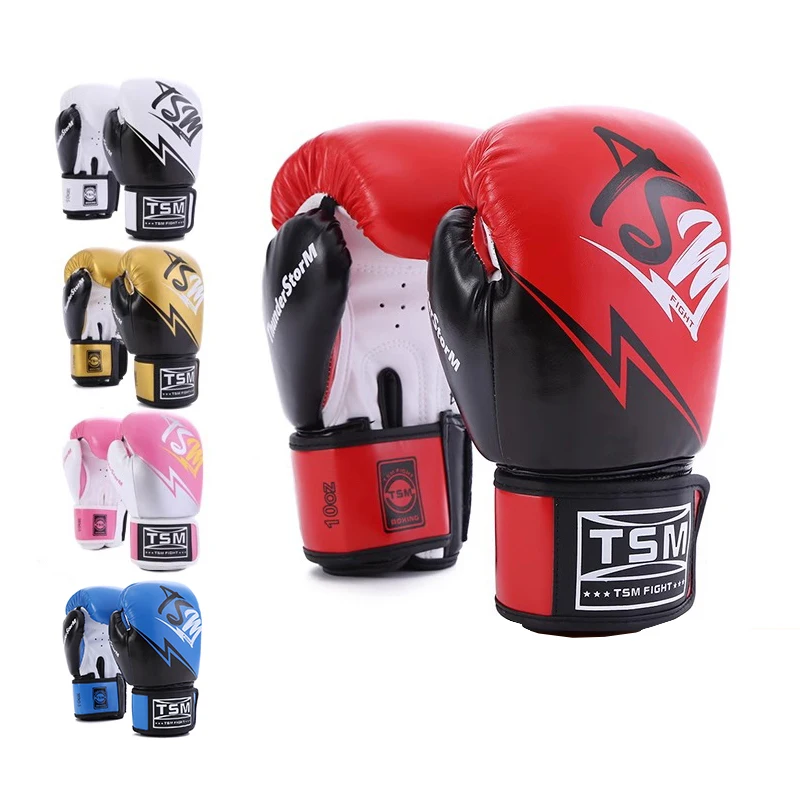TSM-05 Professional Adult Boxing Gloves High Quty PU Leather 8oz 10oz 12oz Sizes Best Selling Wholesale for Sports MMA Training