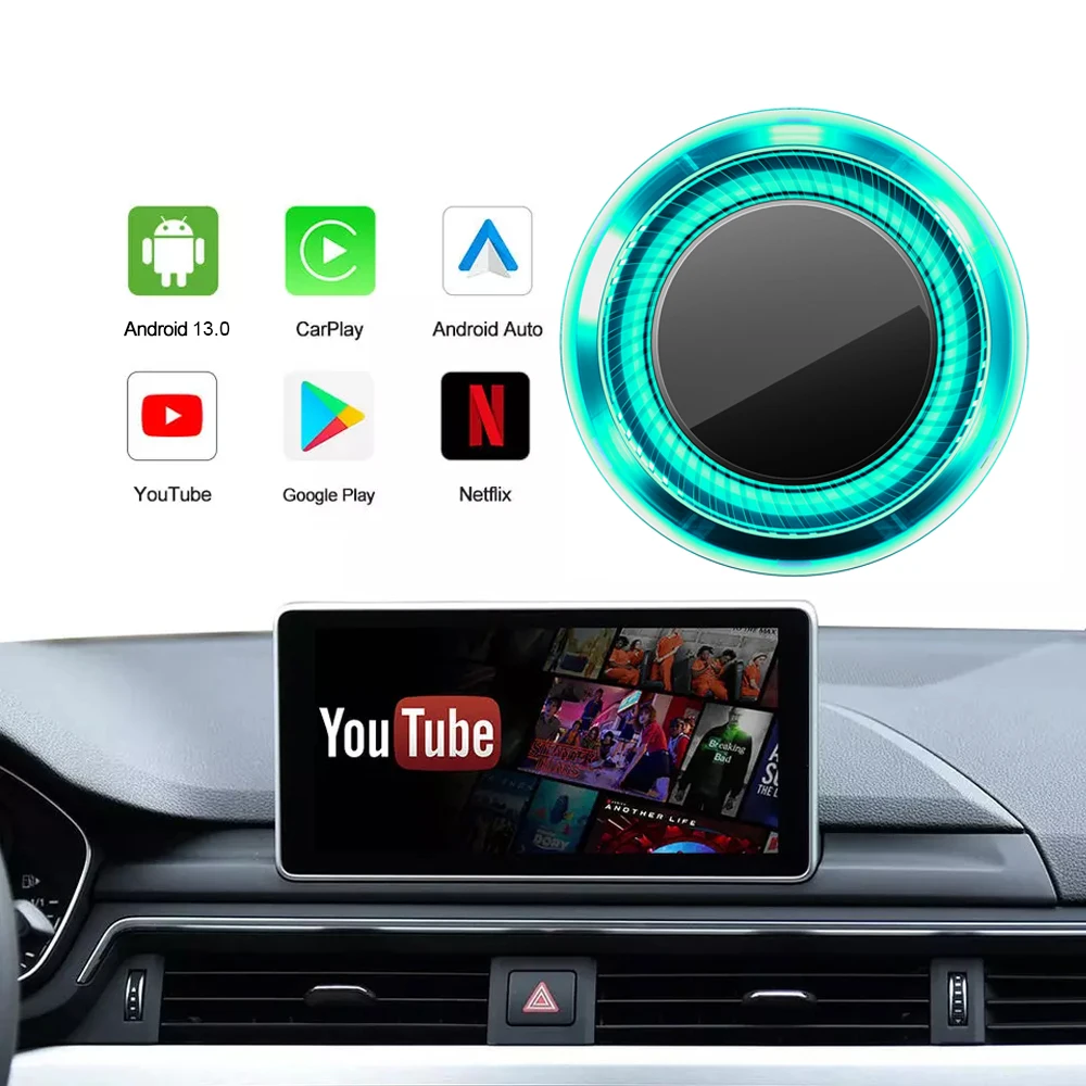 Exploter CarPlay Ai Box Android 13 8G+128G Applepie Rocket Wireless Apple Car Play Android Auto Multimedia Smart Box APP Player
