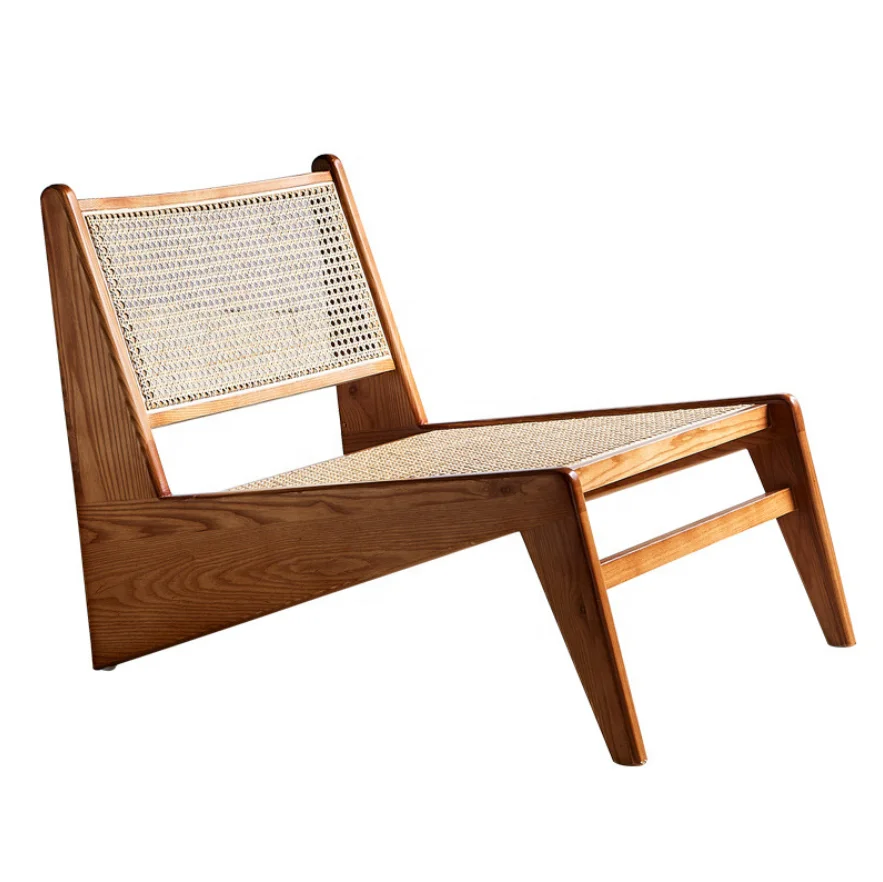 
Nordic Design Wood Cane lounge Chair 