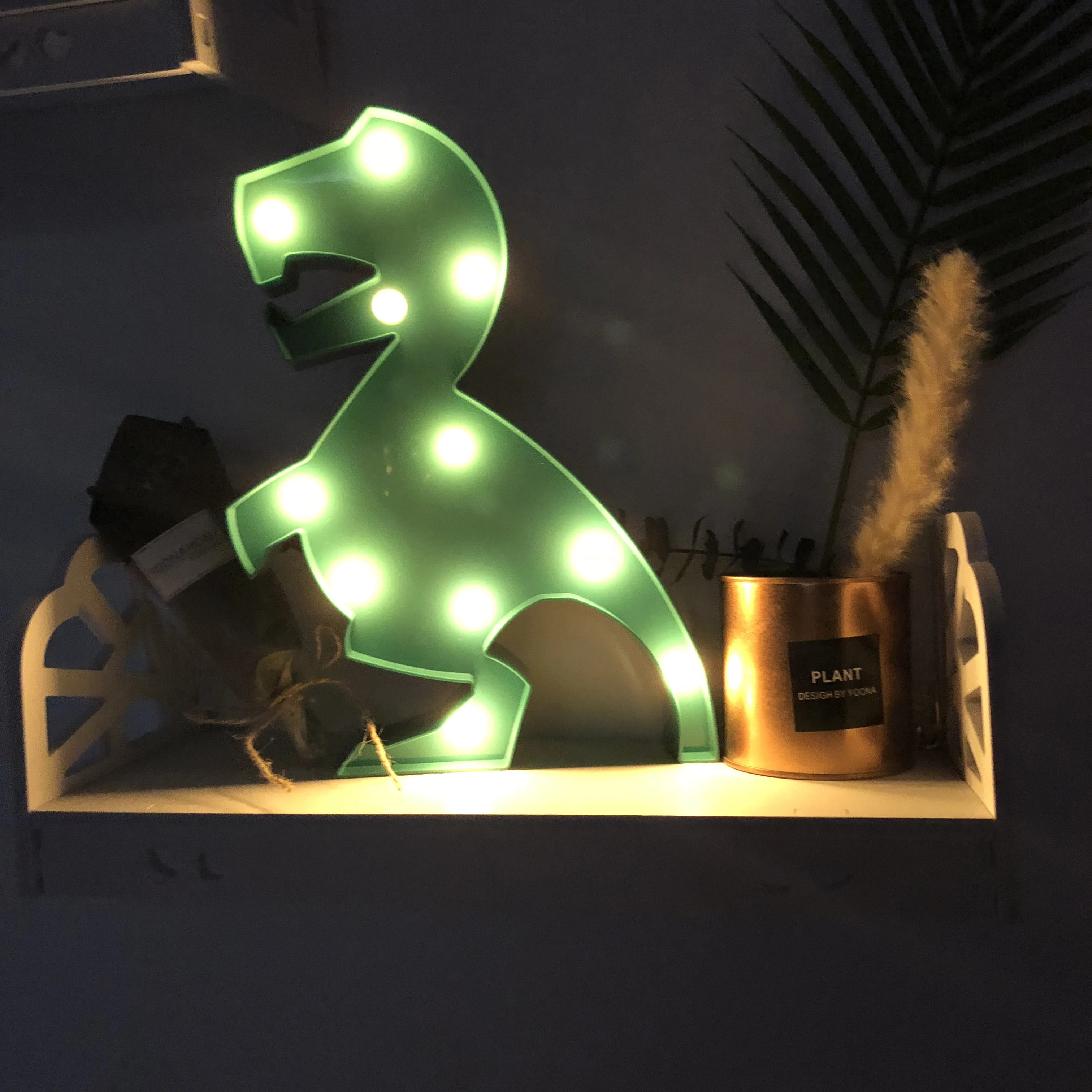 Cool Dinosaur Shaped Wall Stand Decor Led Marquee Sign for Boys Kid Gift Night Lamp Indoor Birthday Wedding Party Decoration