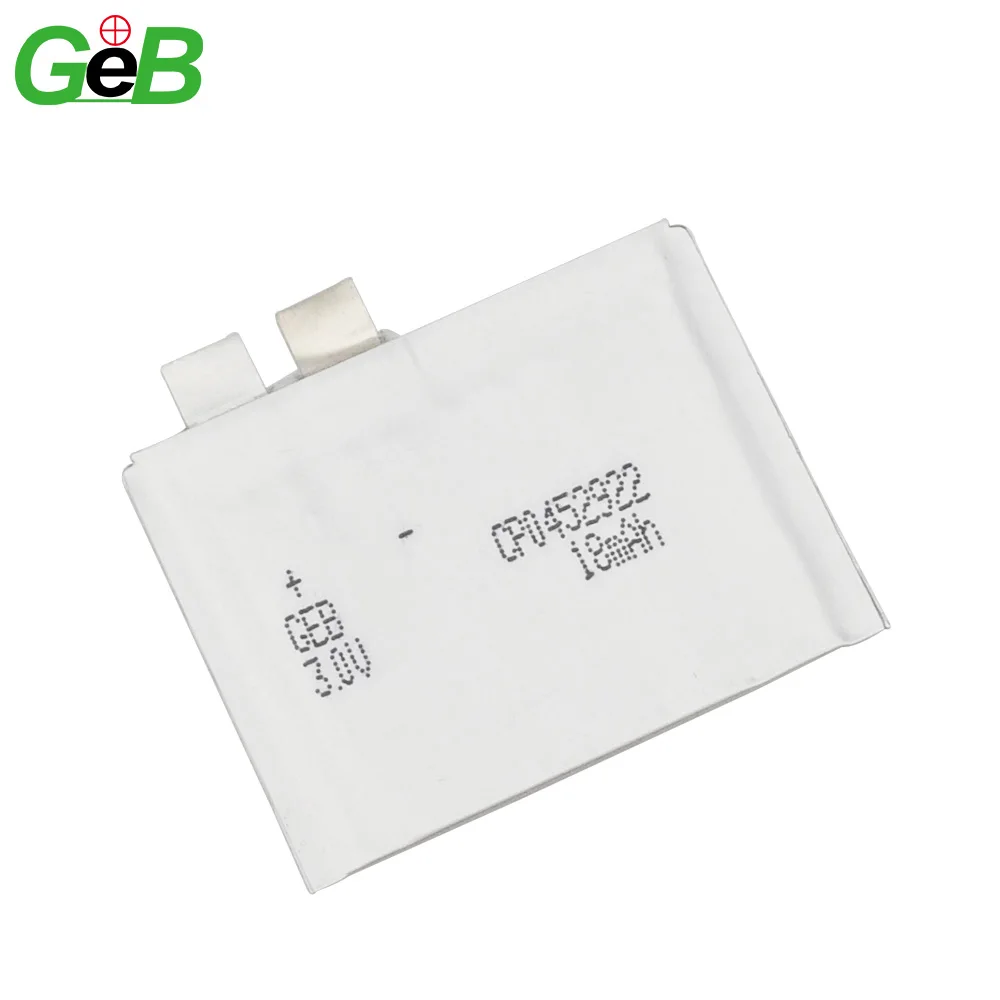 GEB ultra thin lithium battery 3.0v 300mah  3v  CP0452922 primary li ion  lithium limno2 batteries cell