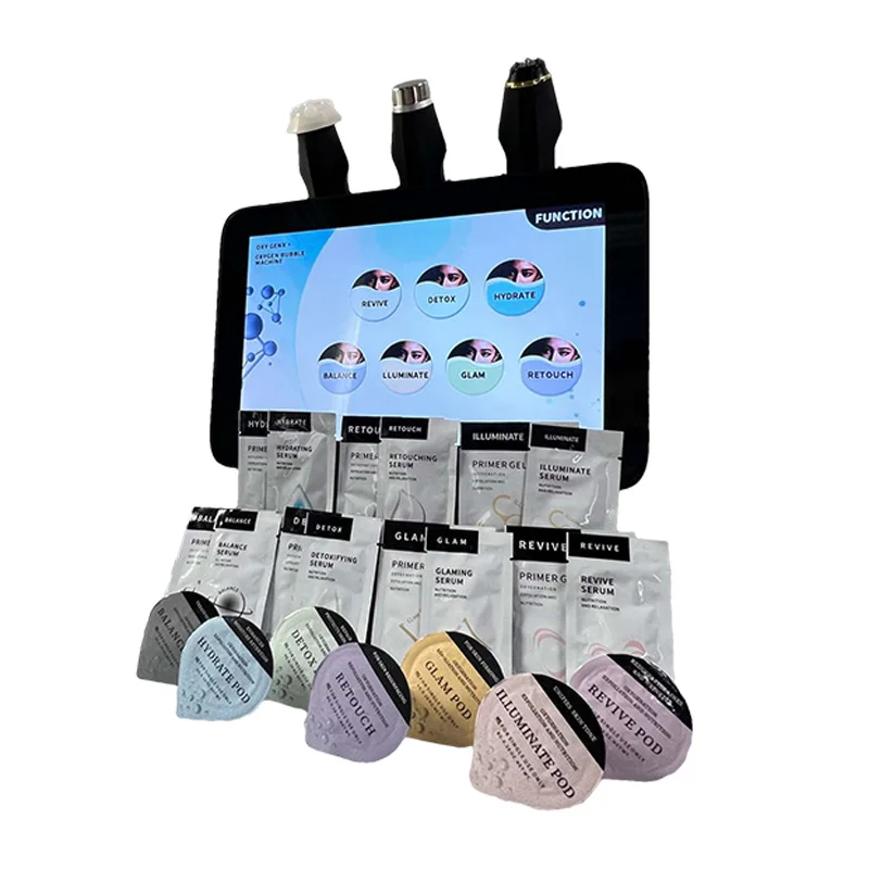 2024 Newest 3 in 1 CO2 Oxygen Pods Bubble Machine Skin Bright Glam Detox Hydrate Oxygen Pod Treatment