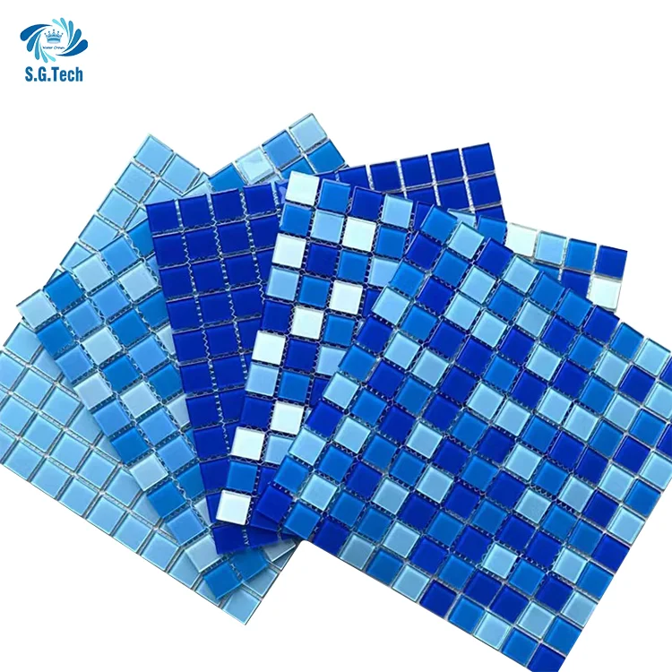Water Crown High Quality Mosaic Swimming Pool Tile for Outdoor Spa Viewing Pool Wall Floor Decoration Pool Tools  Accessories