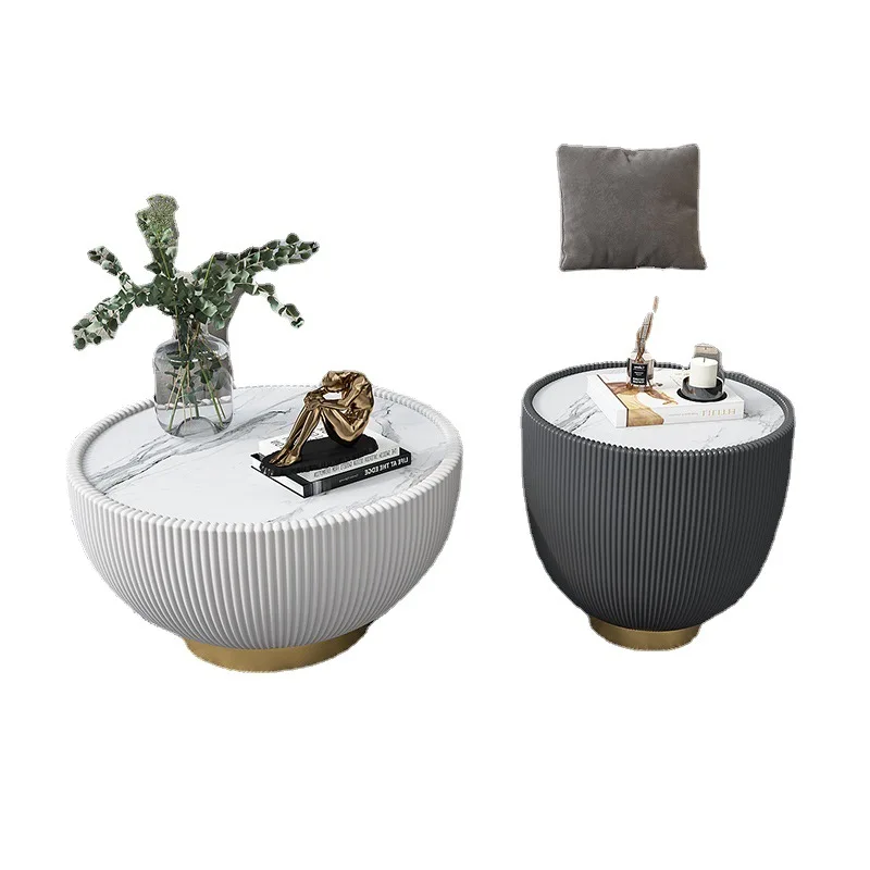 Modern luxury coffee table set  gold toughened marble hotel living room coffee table set