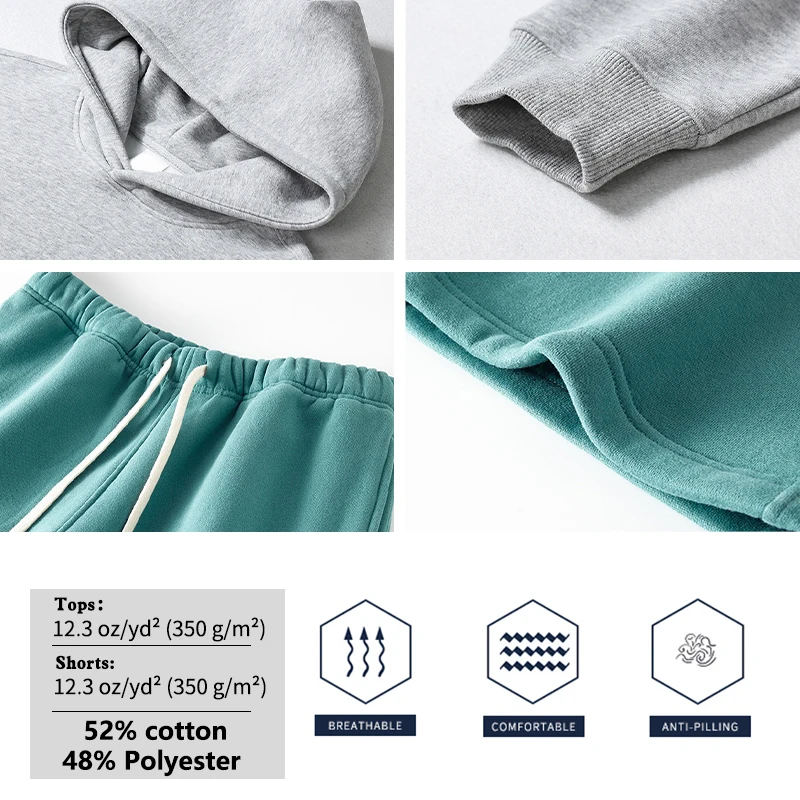 YLS Fleece 350 GSM Cotton Polyester Winter Oversized Blank Plain Tracksuits For Printing Custom Men Streetwear Tracksuit