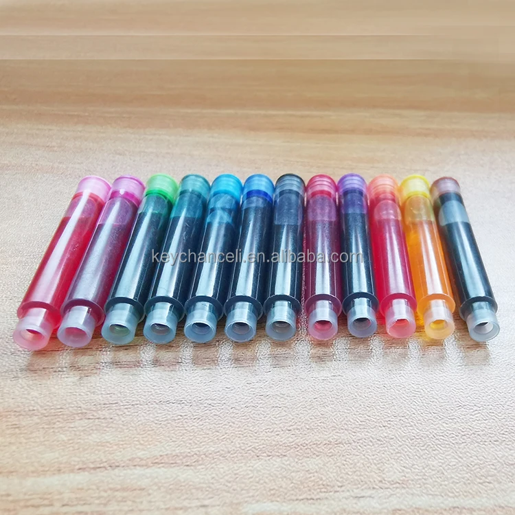 12 colors standard 2.6mm bore refill ink cartridges for fountain pen