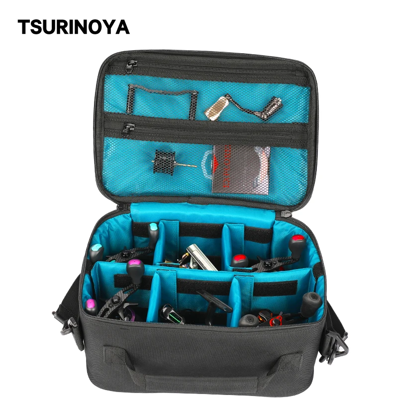 TSURINOYA Fishing Reels Bag Multi-functional Waterproof Large Storage Reels Handbag Removable Partition Reel Case