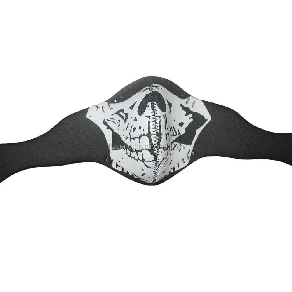 Factory Sales Skull Heads Neoprene Winter Cycling Half Face Mask