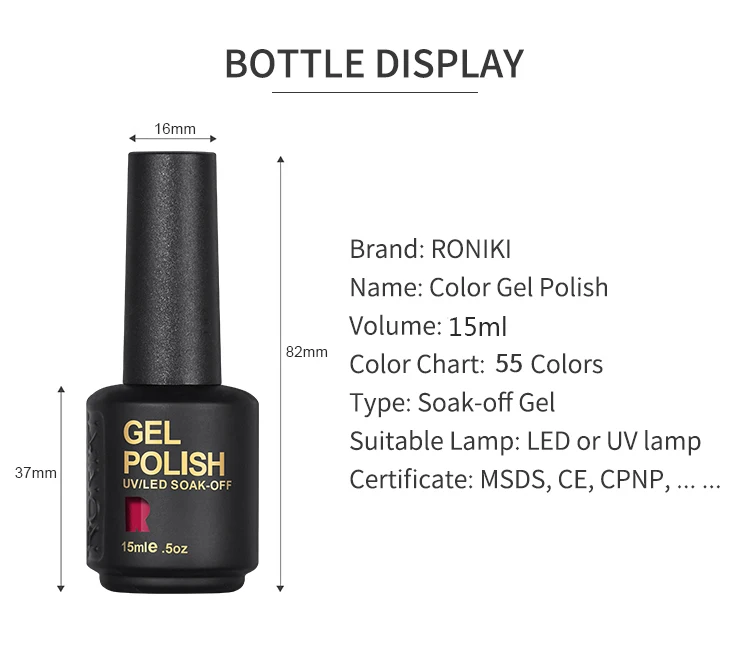 RONIKI Gel Polish Cracking Nail Lacquer 15ml Base For UV Gel Varnish Quick Drying Nail Art Crackle Gel Polish