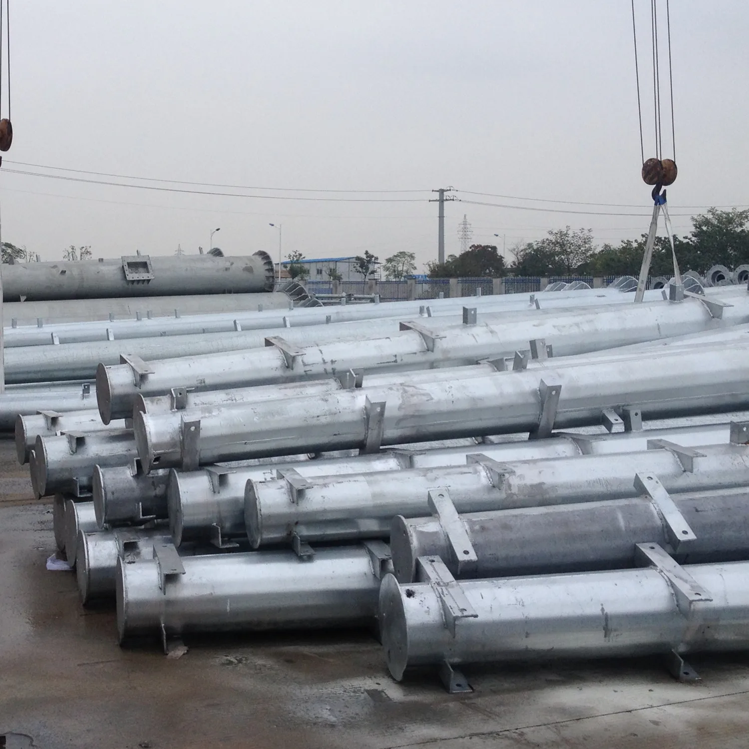 Direct Buried Steel Electrical Pole For Power Distribution Equipment Sheet Metal Fabrication