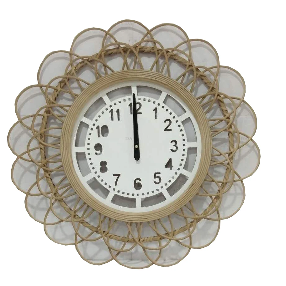 Living Room Clock Wall Decoration Wooden Clock Natural Flower Shape Customer Wall Clock