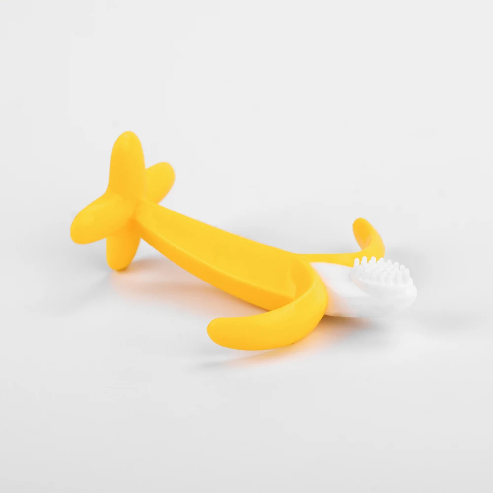
Hot sell banana baby molar tooth milk toothbrush chew baby toy safety teether 