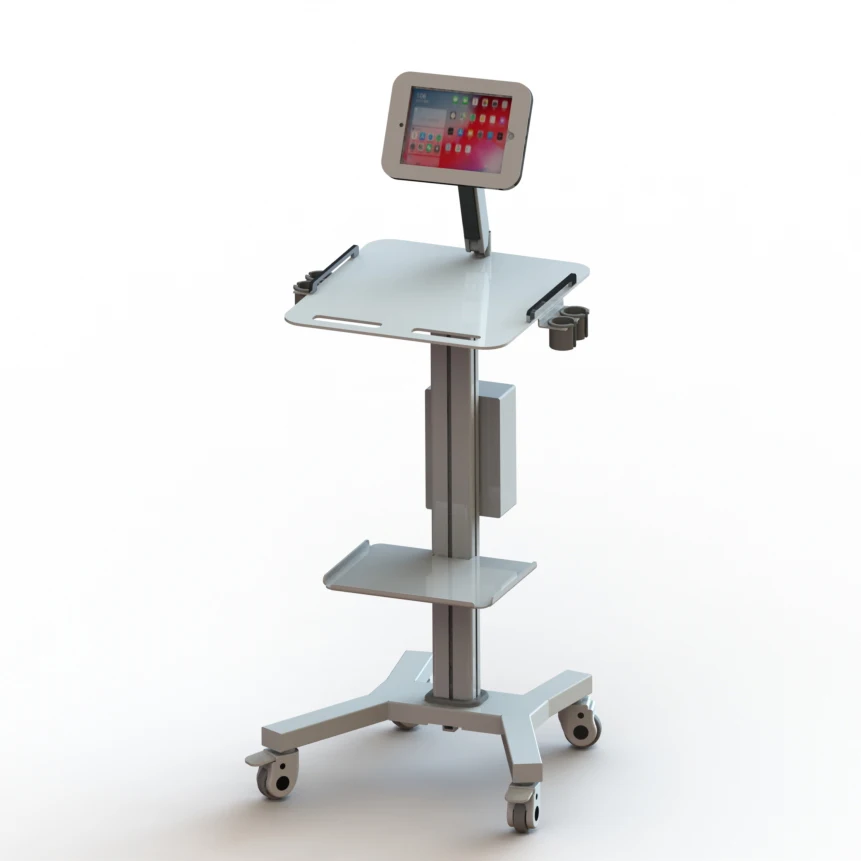 ISO13485 Certificate custom mobile hospital workstation medical Ipad computer trolley with wheels