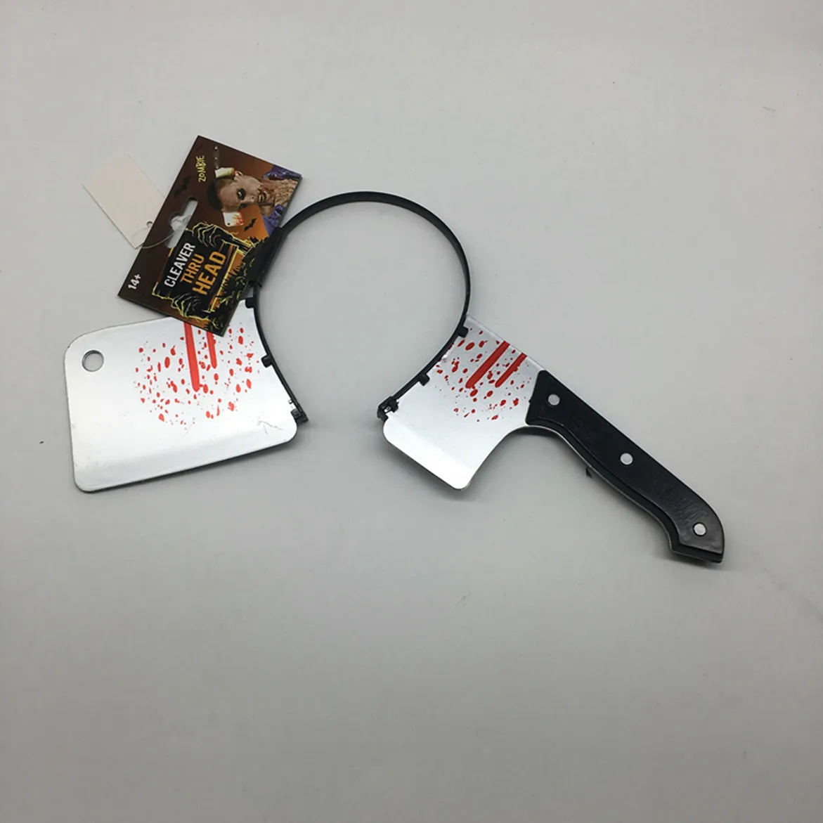 HF Halloween headband cross-border plastic simulation through the kitchen knife head buckle cosplay prop needle headband