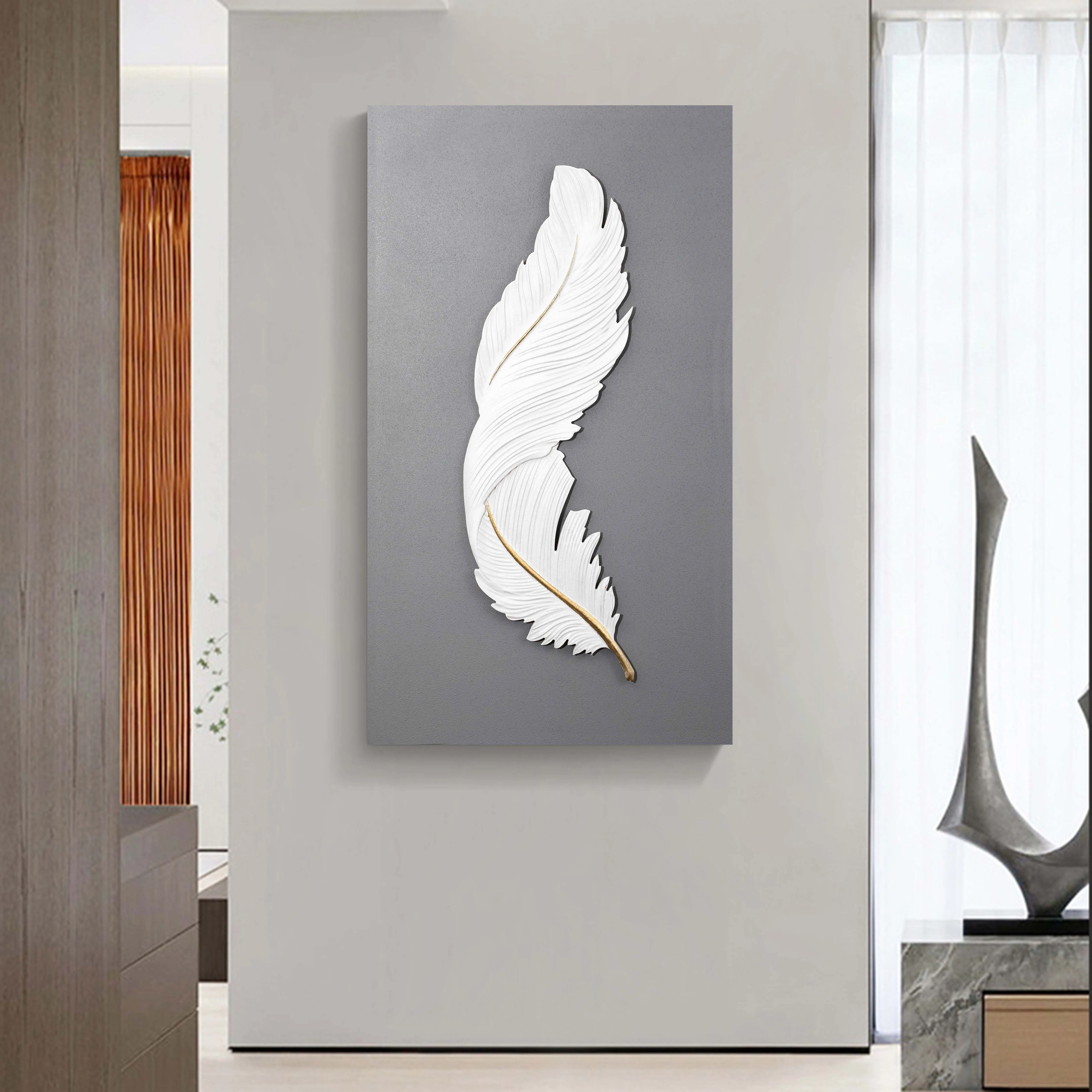 Hotel hanging paintings  3d three-dimensional painting wall decor  Wood carving for porch decoration painting
