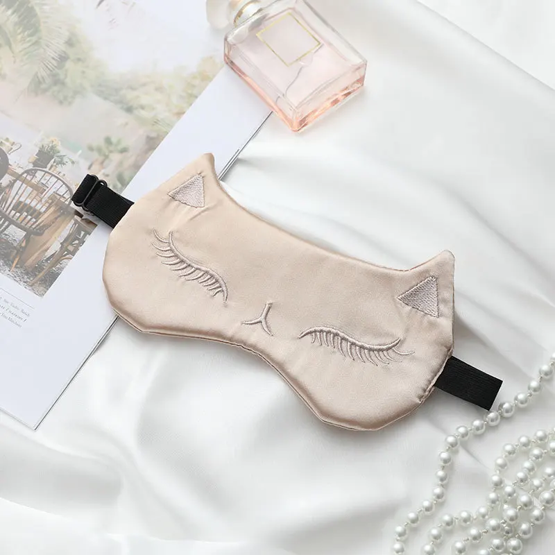 Cute Cat Sleep eye Mask for Kids Lightweight Adjustable Eyeshade Cover Funny Cat Sleeping Mask for Sleeping Office Traveling