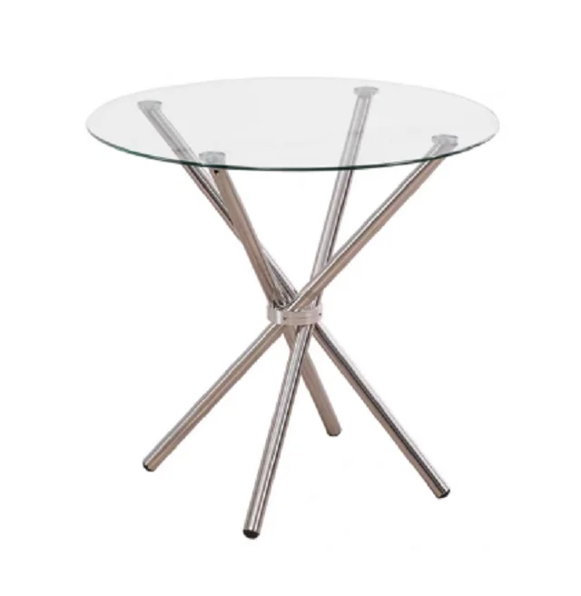 Home balcony transparent coffee table Small household tempered glass dining table