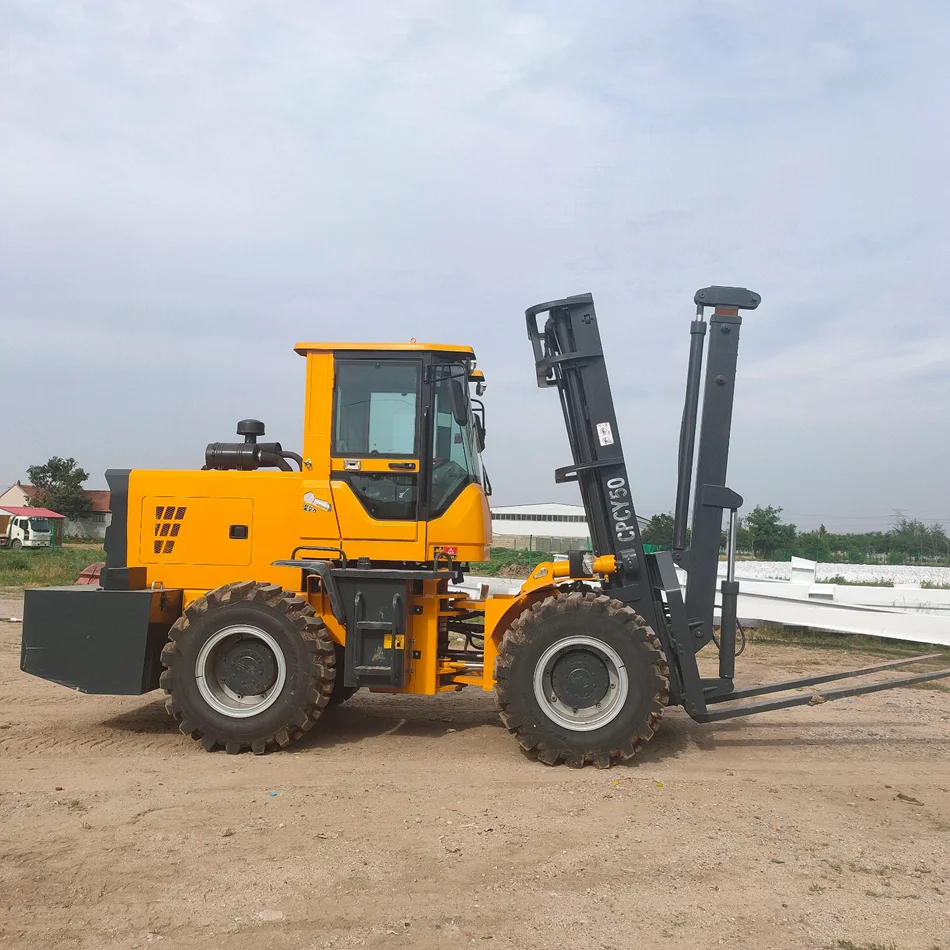 Low price, good quality, heavy forklift for rough terrain, diesel forklift for handling lifting equipment