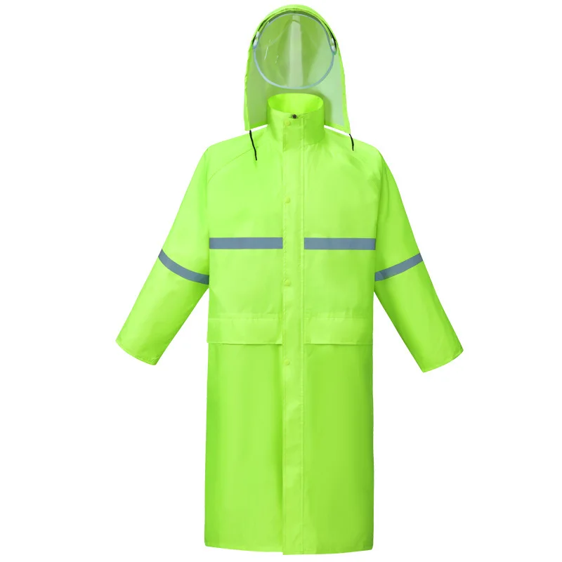 OEM 100%polyester high quality cheap reflective waterproof worker emergency hooded pocket mesh outdoor raincoat