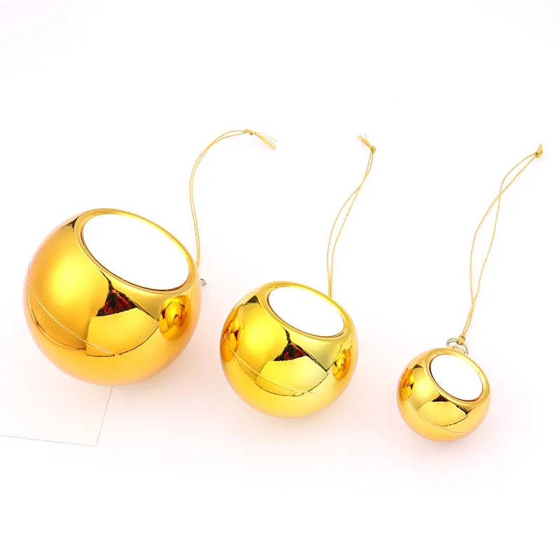 8cm 6cm Home Decoration DIY Design Printable Colorful Hanging XmasTree Ornament Ball blank Sublimation Plastic Christmas Ball