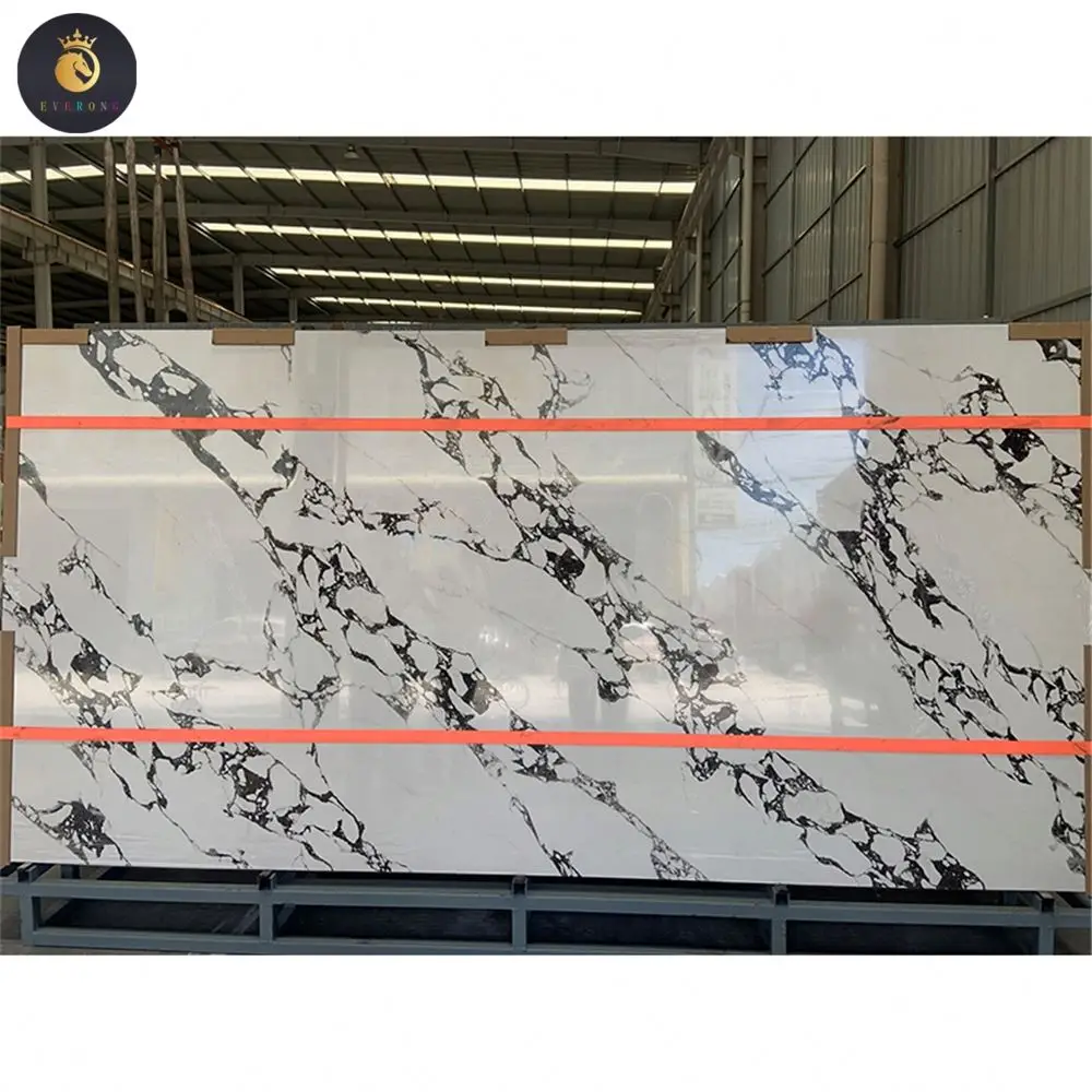 Wholesale Porcelain Slab Sintered Stone White Black Polished Floor Tiles Sintered Stone rock slab