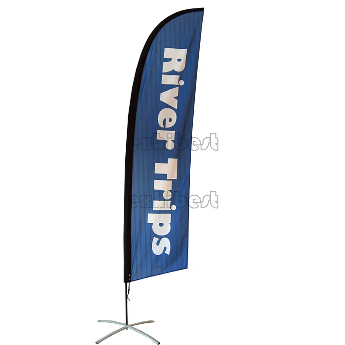 Outdoor custom printed teardrop tear drop beach feather banner flags pole kit with custom logo