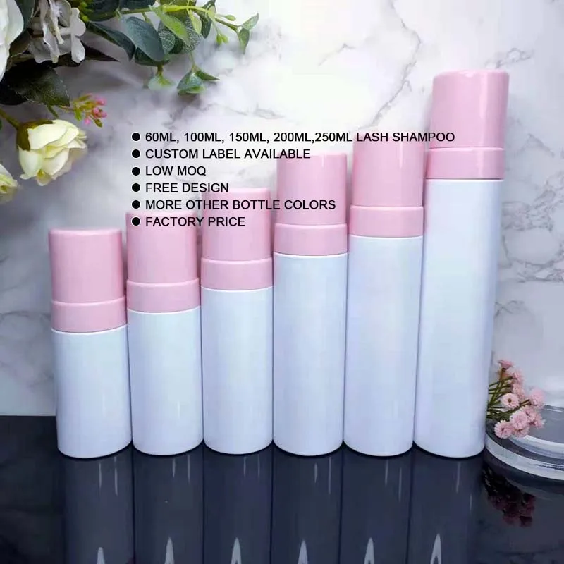 customized clear bag cleaner customize frosted lashes shampoo kit in black with brush wholesale bottles private logo 30ml