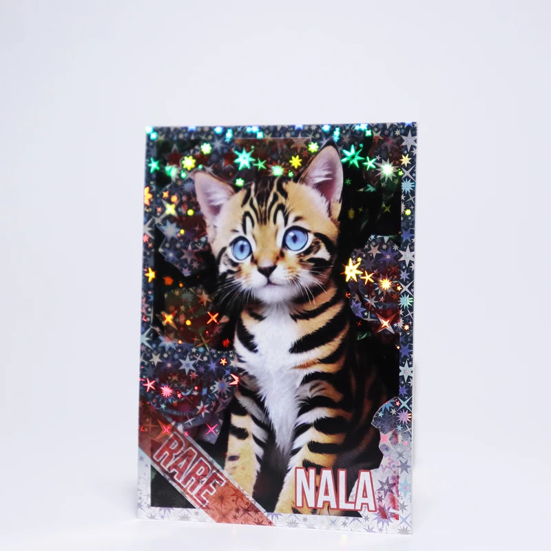Custom booster packs trading cards foil  holographic rainbow card with Aluminum film bag