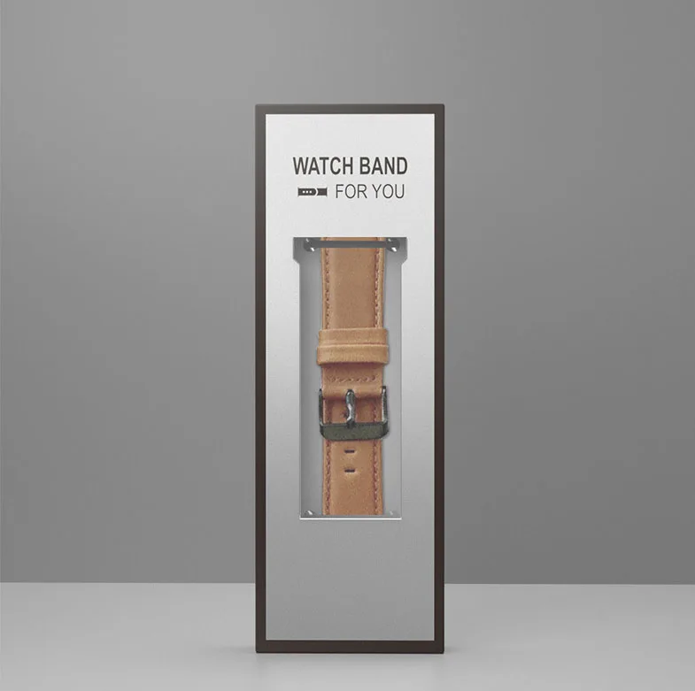 Wholesale Cheap Paper Storage Packaging Carton For Silicone Leather Steel Smartwatch Band Case Silver Paper Storage Box